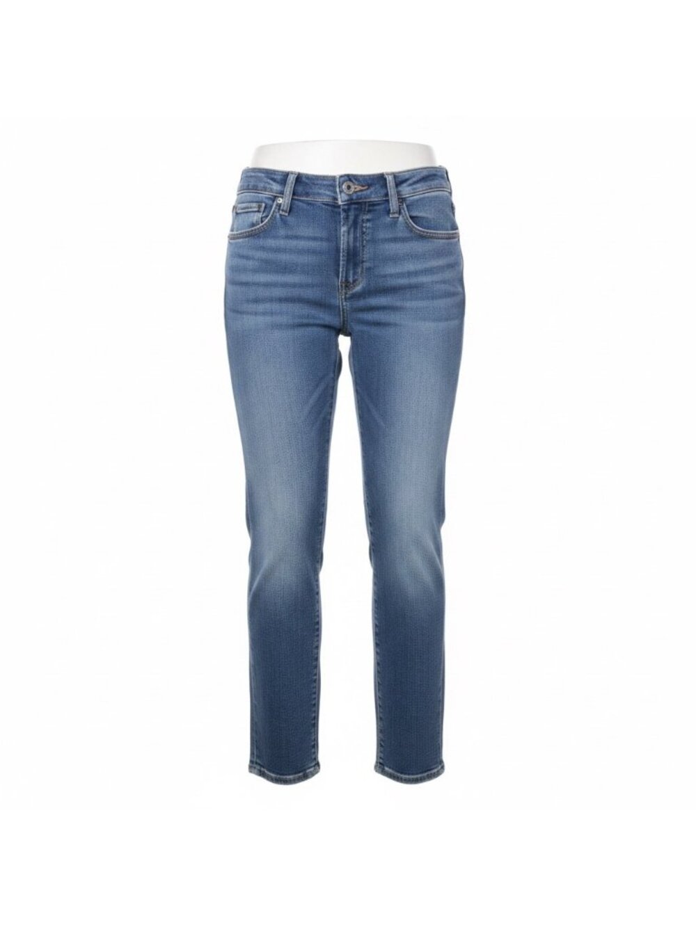 Paige Womens Straight Leg Mid-Rise Blue Denim Jeans Size 25